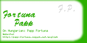 fortuna papp business card